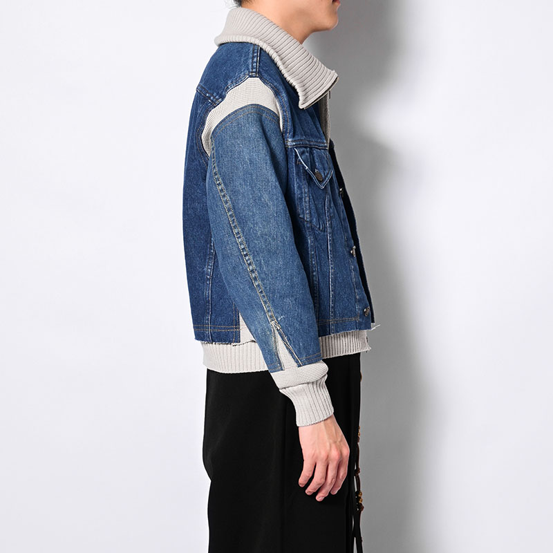 KNIT DOCKING DENIM JACKET -B-