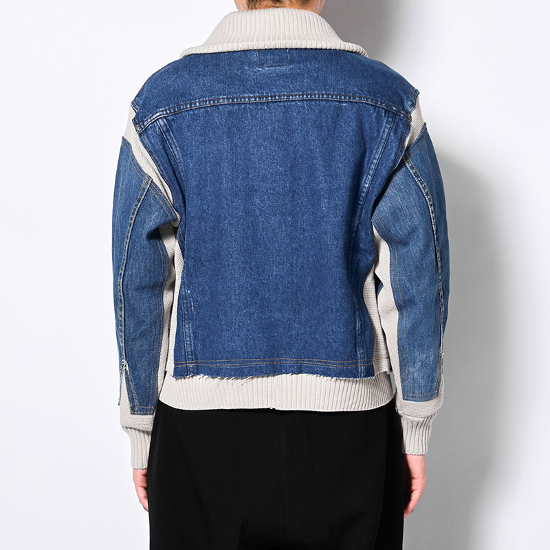 KNIT DOCKING DENIM JACKET -B-