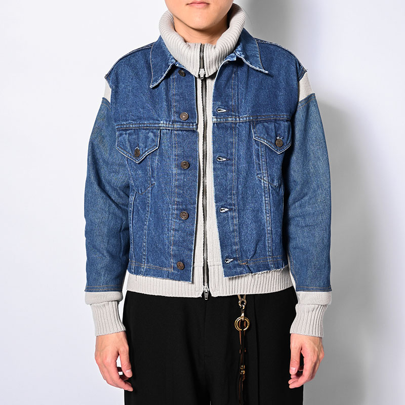 KNIT DOCKING DENIM JACKET -B-