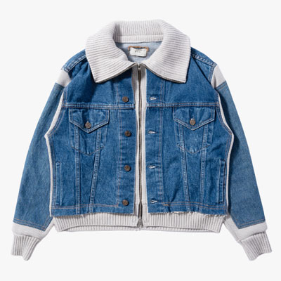 KNIT DOCKING DENIM JACKET -B-