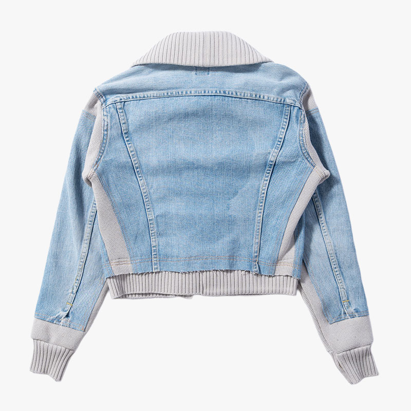 KNIT DOCKING DENIM JACKET -C-