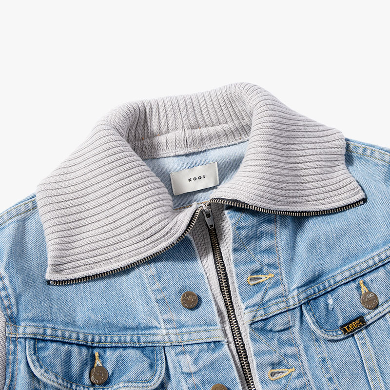 KNIT DOCKING DENIM JACKET -C-