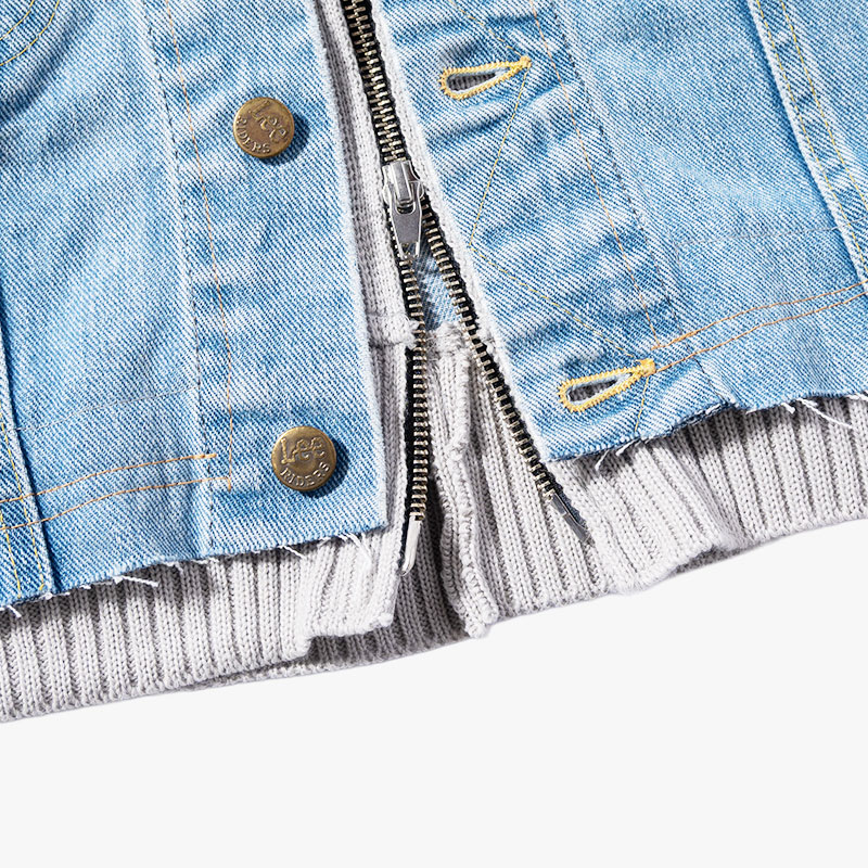 KNIT DOCKING DENIM JACKET -C-