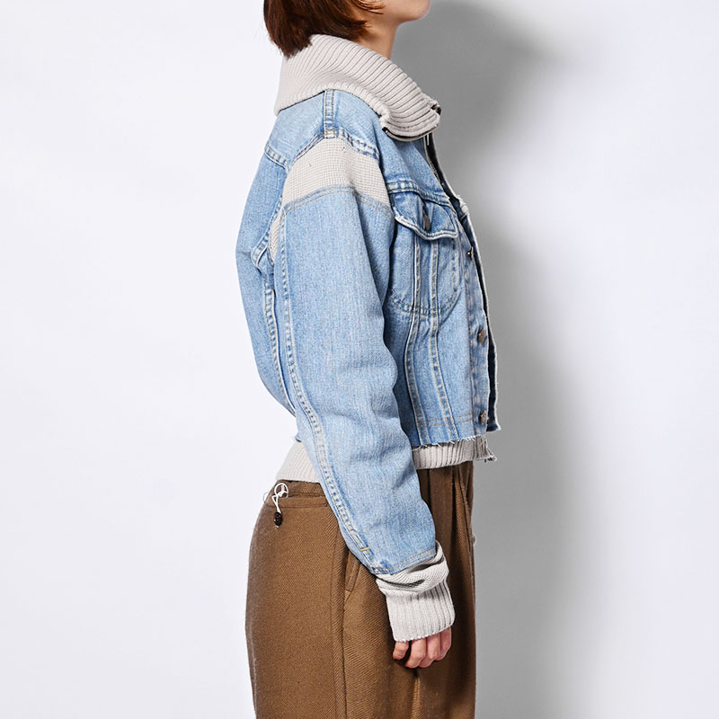 KNIT DOCKING DENIM JACKET -C-