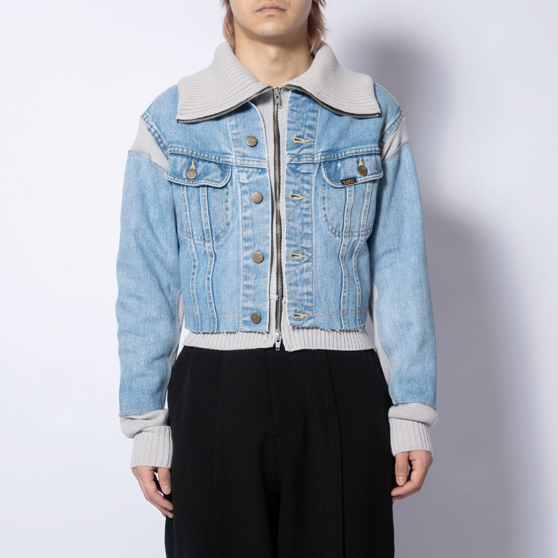 KNIT DOCKING DENIM JACKET -C-