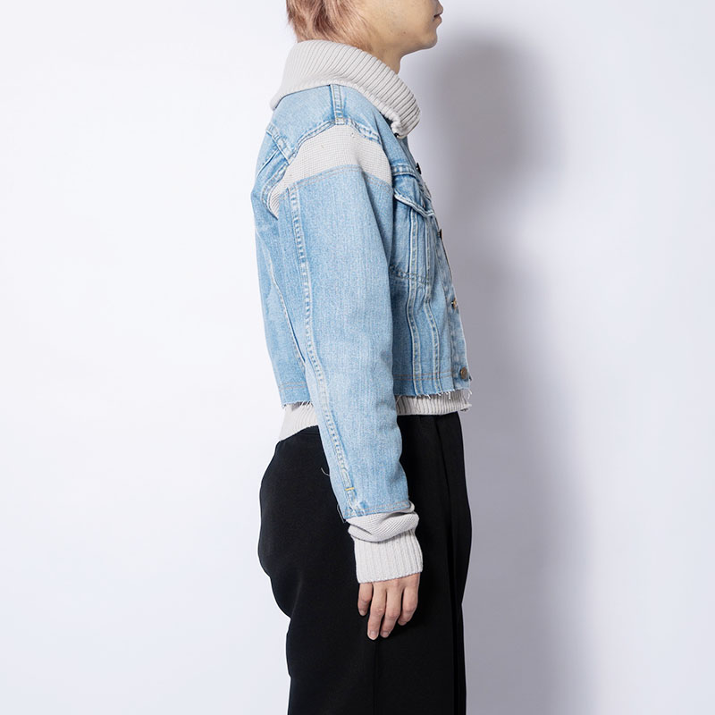 KNIT DOCKING DENIM JACKET -C-