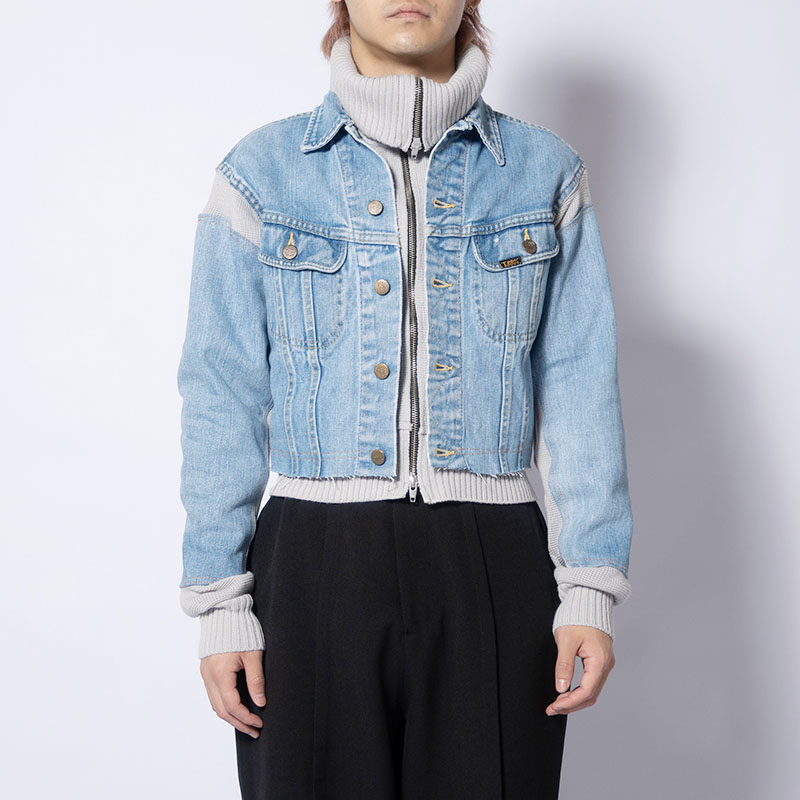 KNIT DOCKING DENIM JACKET -C-