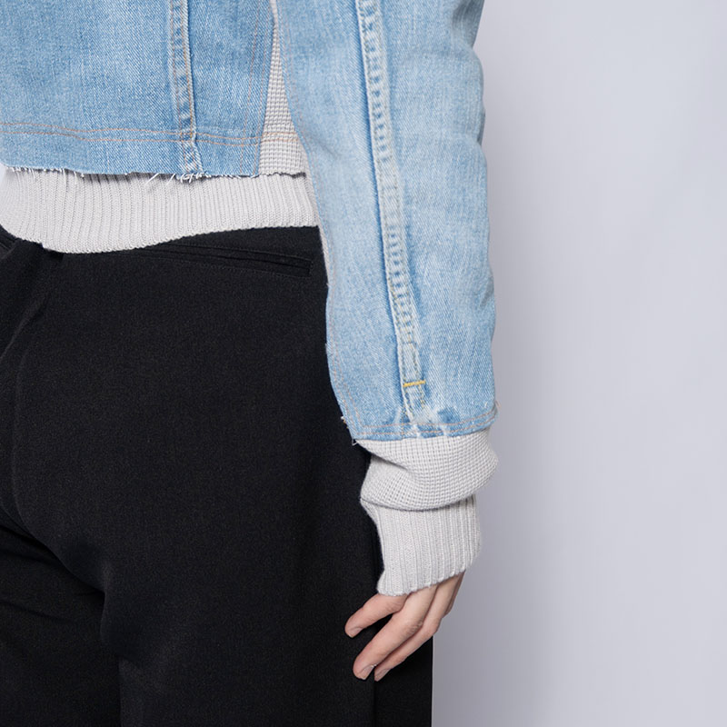 KNIT DOCKING DENIM JACKET -C-