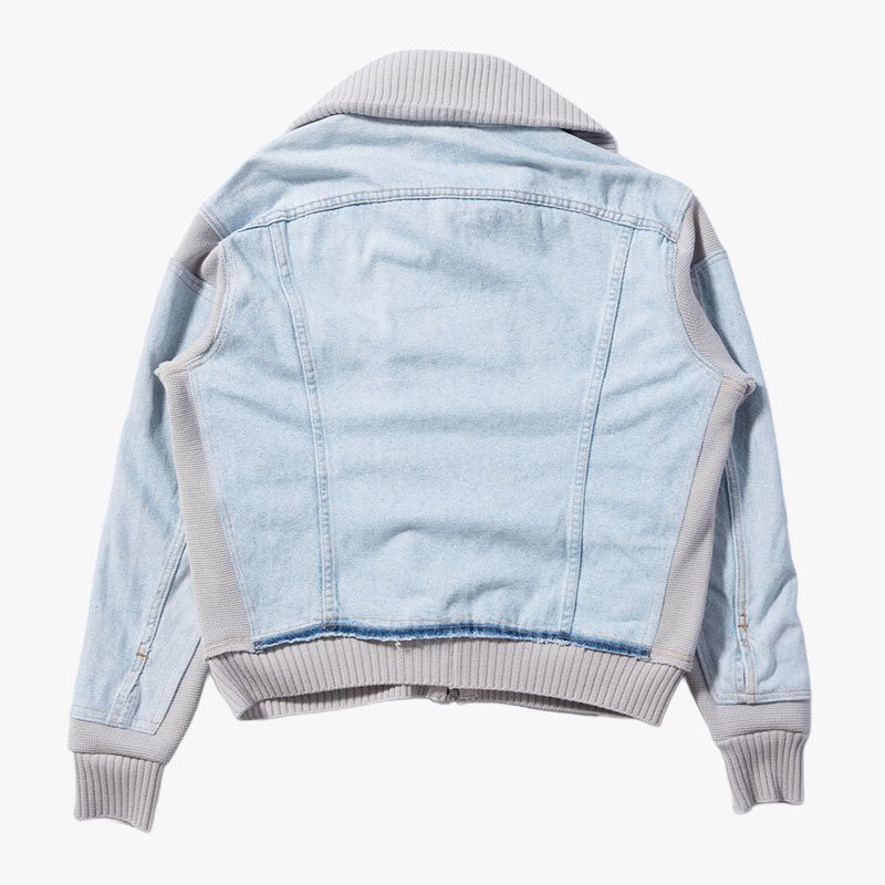 KNIT DOCKING DENIM JACKET -D-