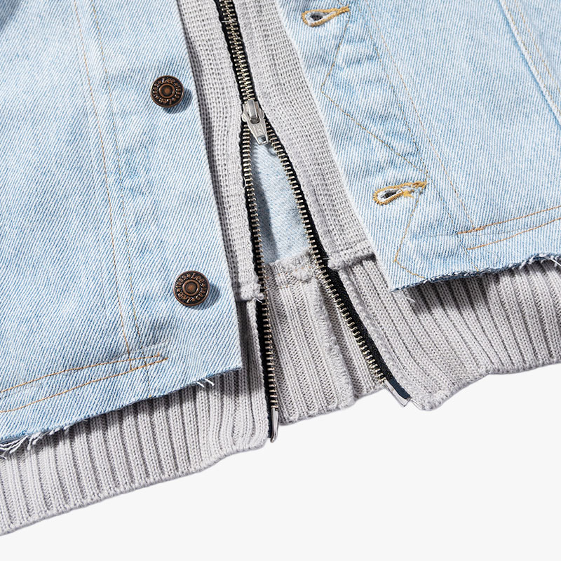 KNIT DOCKING DENIM JACKET -D-