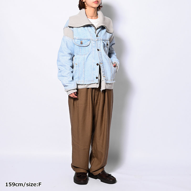 KNIT DOCKING DENIM JACKET -D-