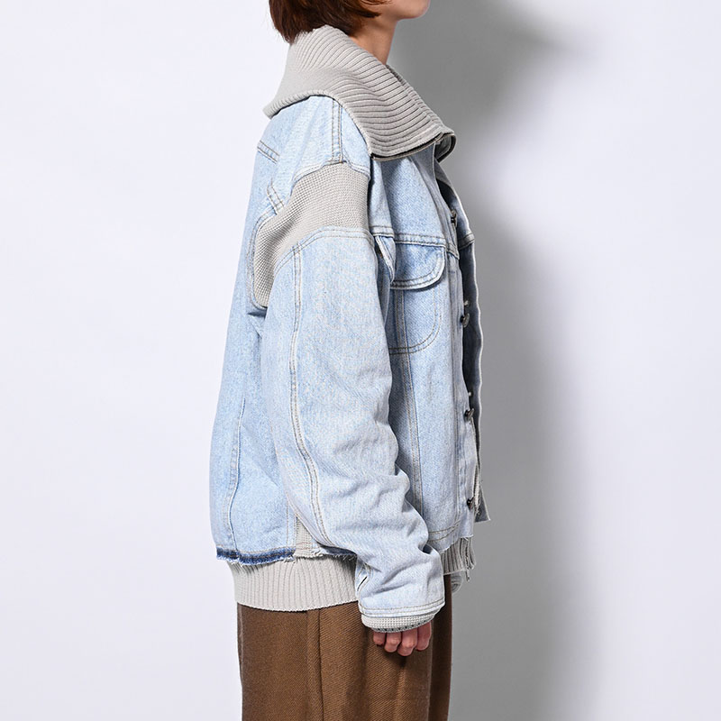 KNIT DOCKING DENIM JACKET -D-