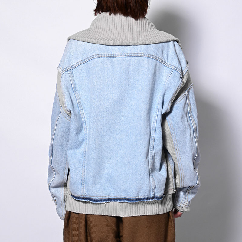 KNIT DOCKING DENIM JACKET -D-