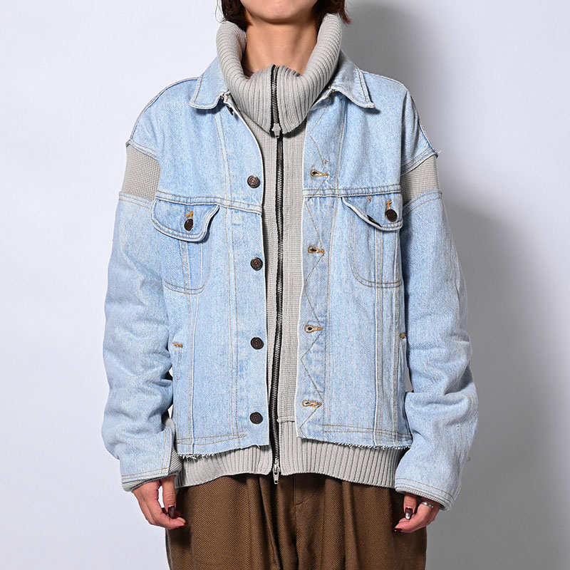KNIT DOCKING DENIM JACKET -D-