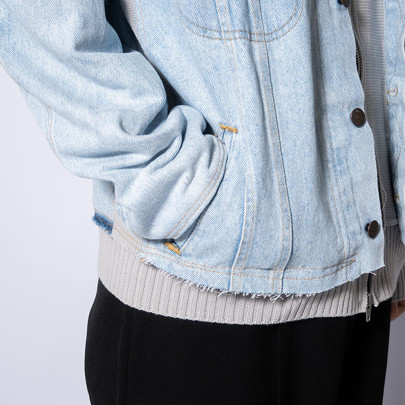 KNIT DOCKING DENIM JACKET -D-