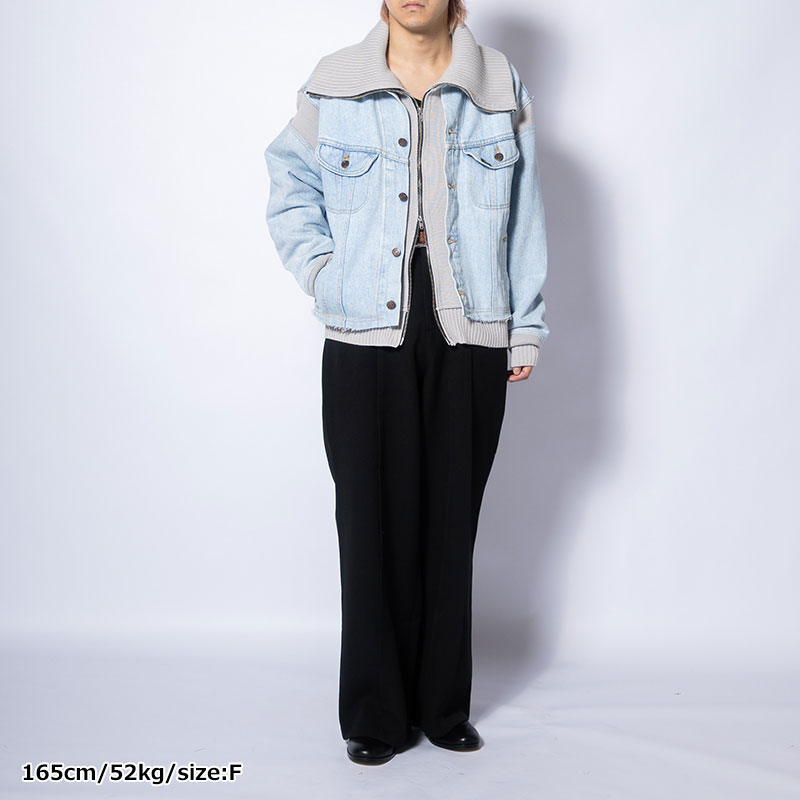 KNIT DOCKING DENIM JACKET -D-