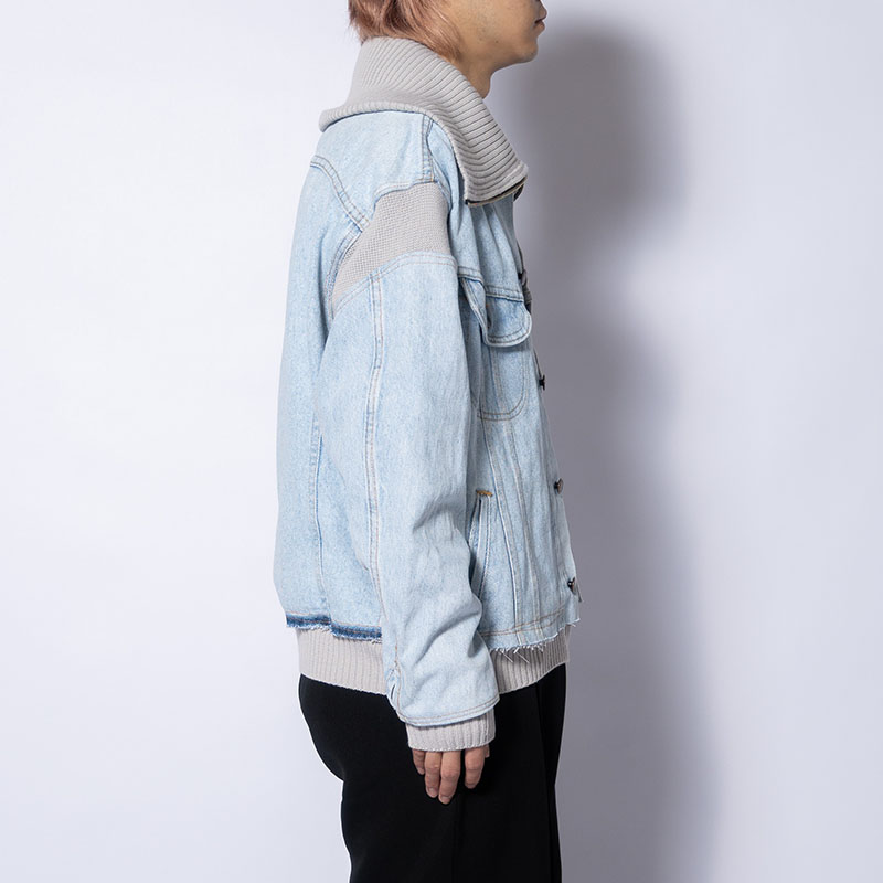 KNIT DOCKING DENIM JACKET -D-