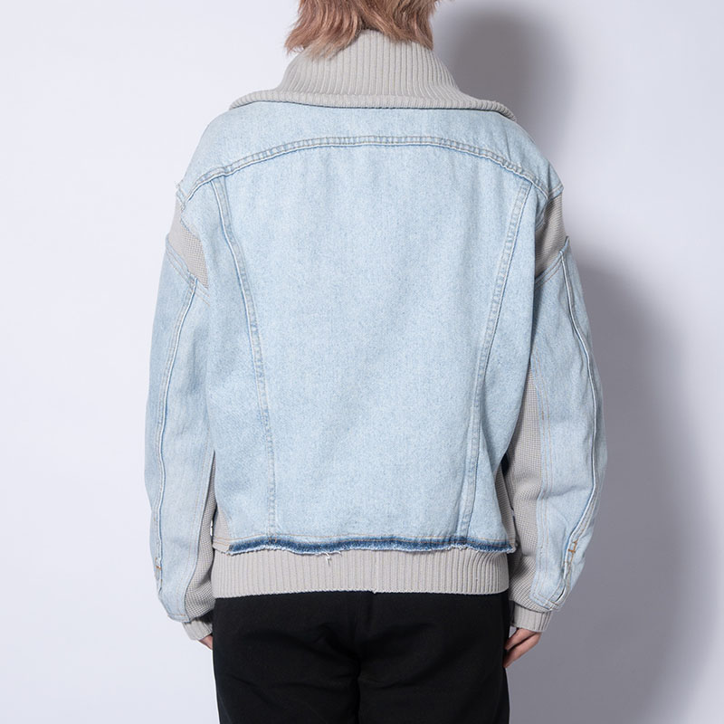 KNIT DOCKING DENIM JACKET -D-
