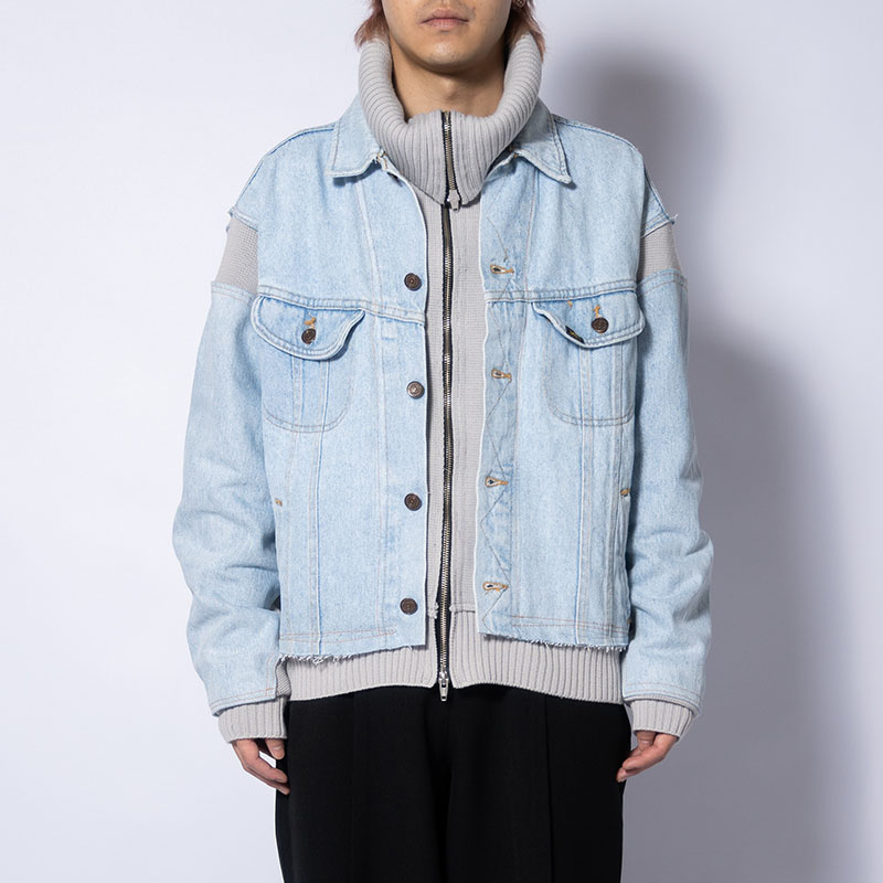 KNIT DOCKING DENIM JACKET -D-