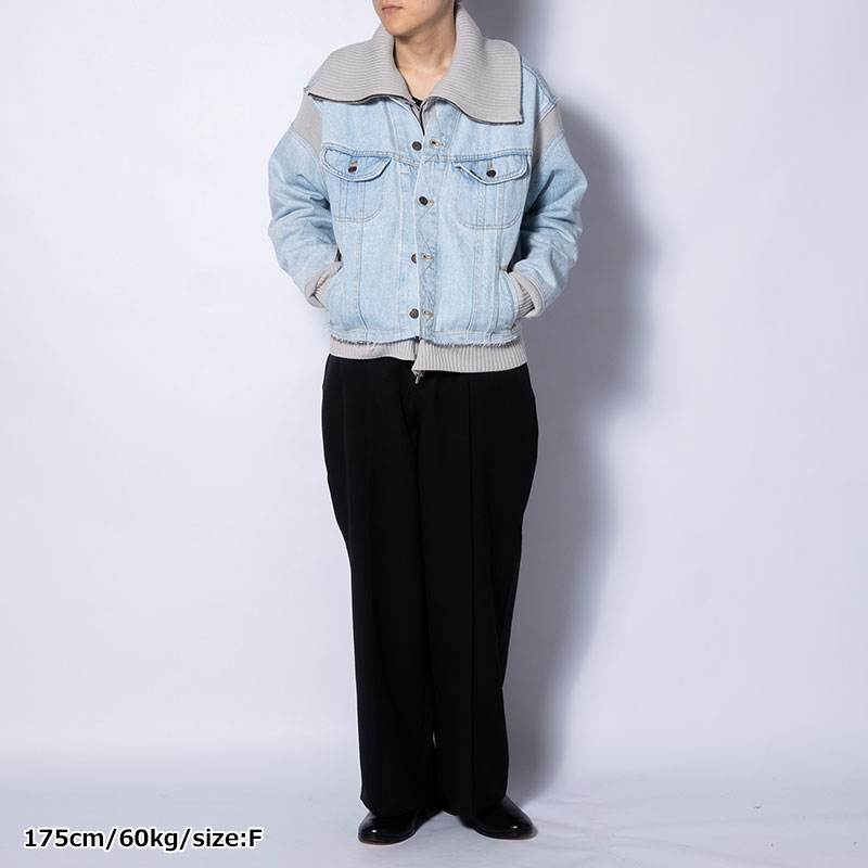 KNIT DOCKING DENIM JACKET -D-
