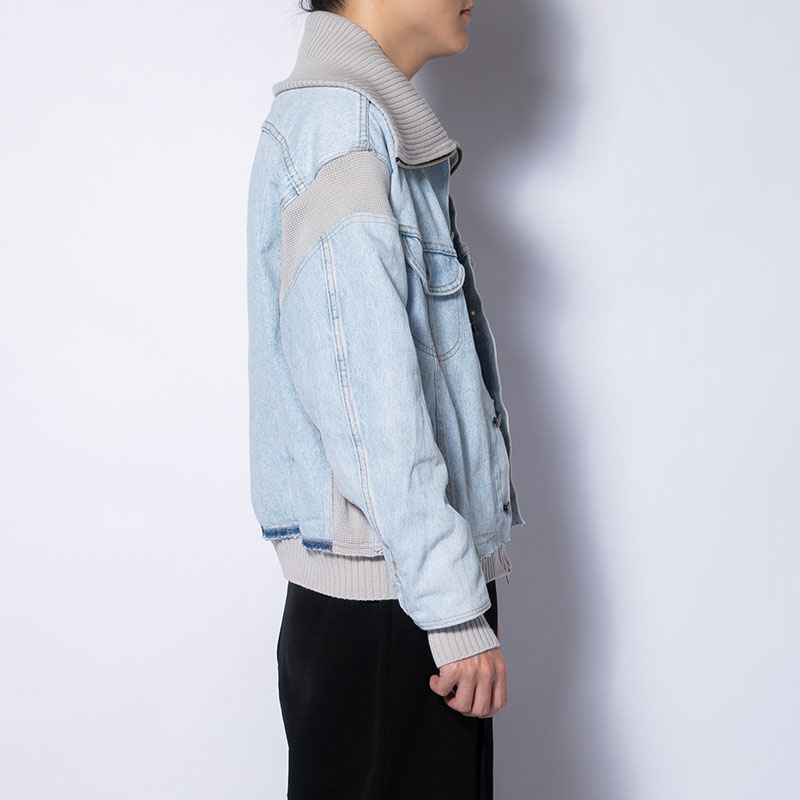 KNIT DOCKING DENIM JACKET -D-
