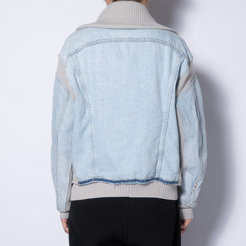 KNIT DOCKING DENIM JACKET -D-