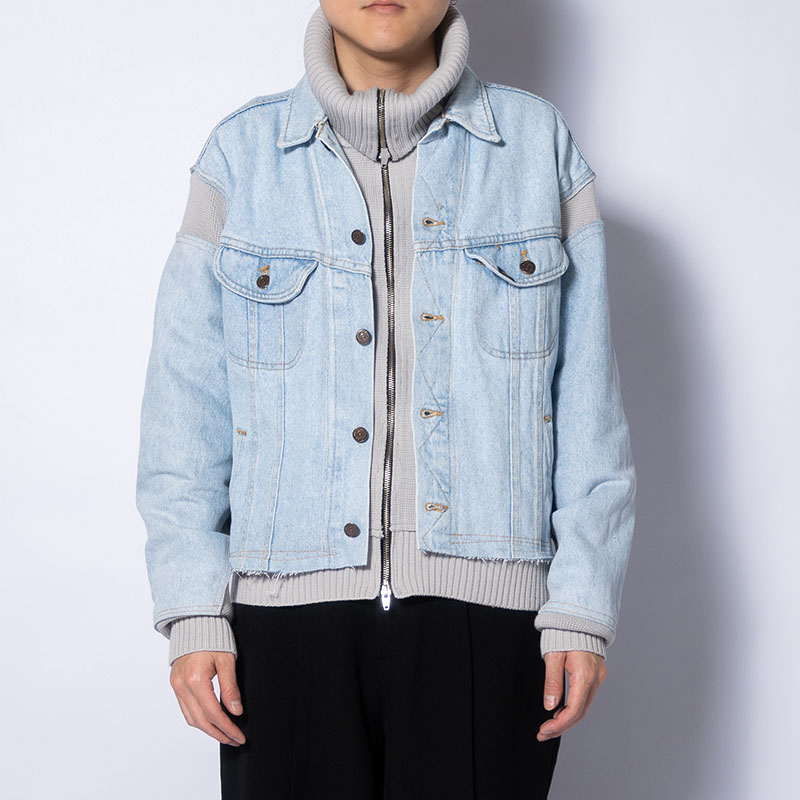 KNIT DOCKING DENIM JACKET -D-