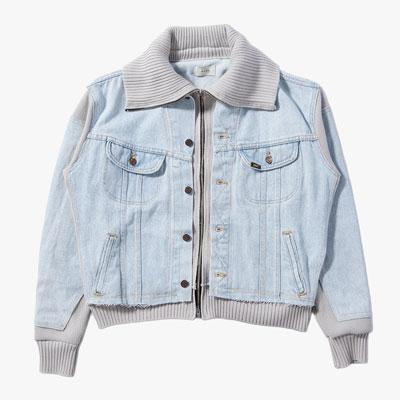 KNIT DOCKING DENIM JACKET -D-