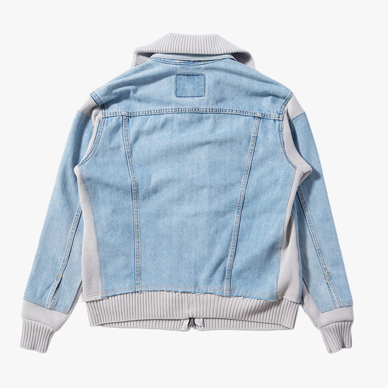 KNIT DOCKING DENIM JACKET -E-