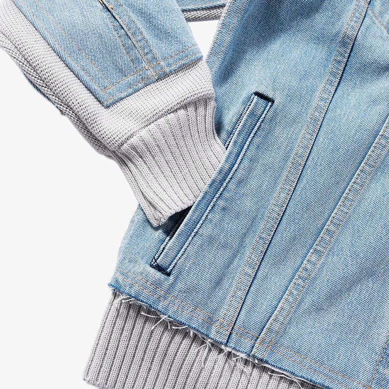 KNIT DOCKING DENIM JACKET -E-