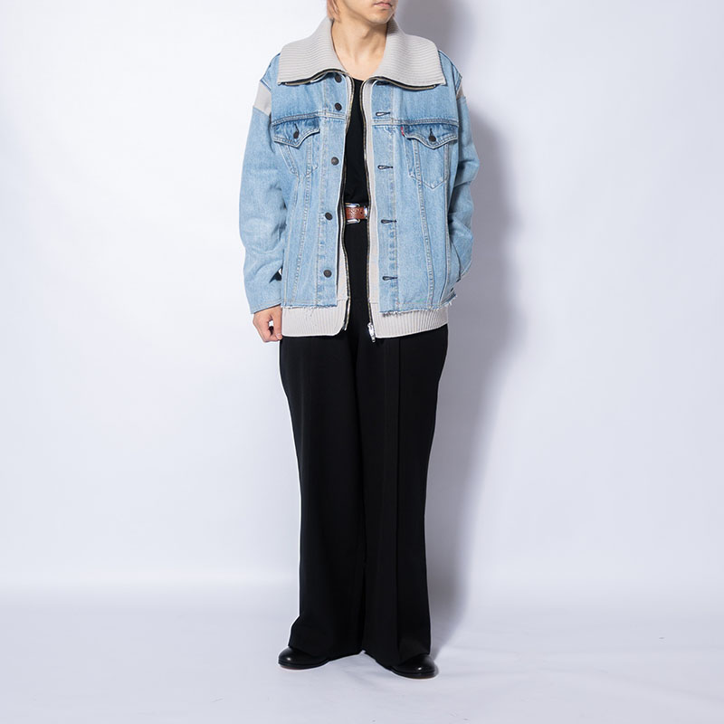 KNIT DOCKING DENIM JACKET -E-