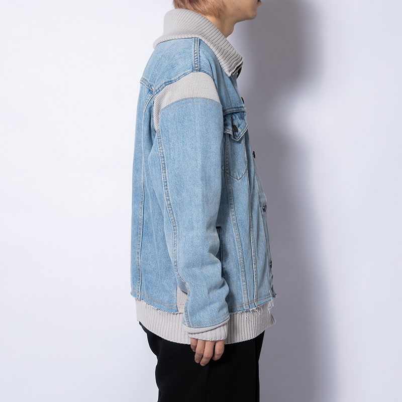 KNIT DOCKING DENIM JACKET -E-