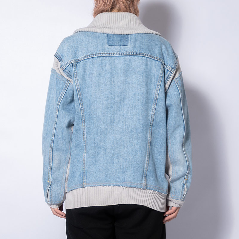 KNIT DOCKING DENIM JACKET -E-