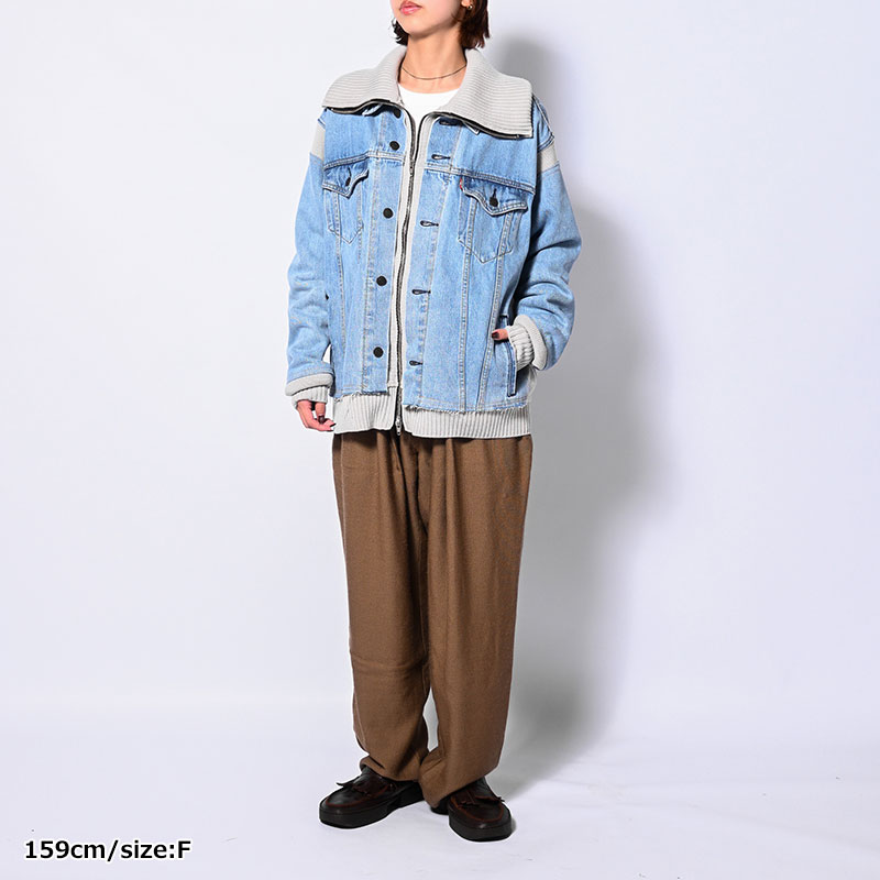 KNIT DOCKING DENIM JACKET -E-