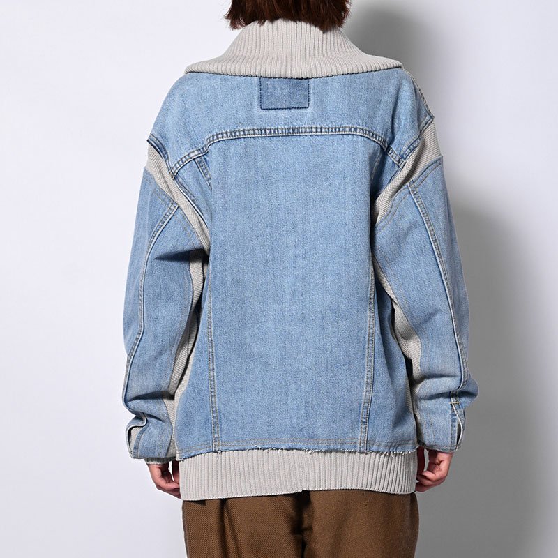 KNIT DOCKING DENIM JACKET -E-