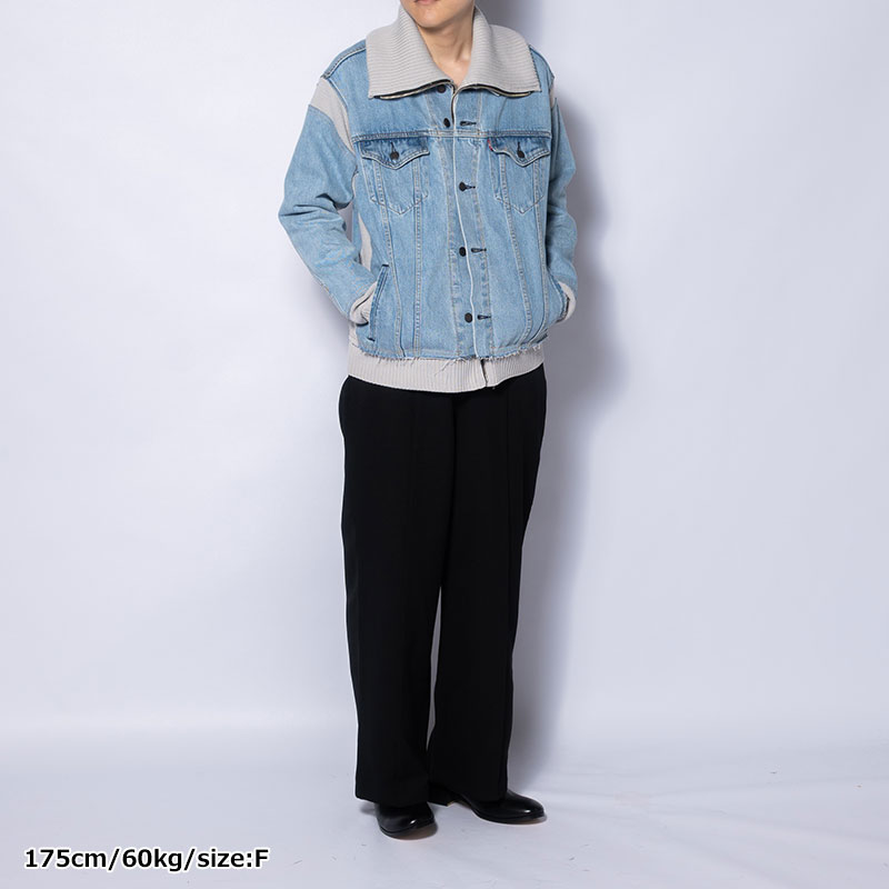 KNIT DOCKING DENIM JACKET -E-