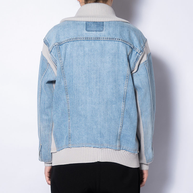 KNIT DOCKING DENIM JACKET -E-