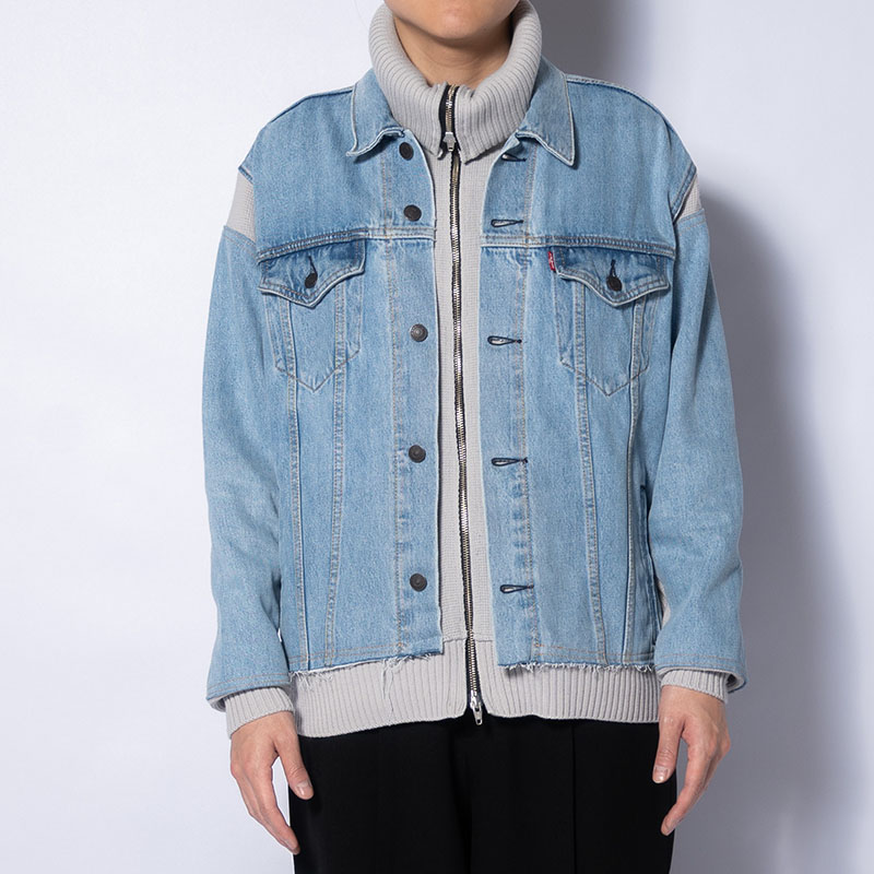 KNIT DOCKING DENIM JACKET -E-