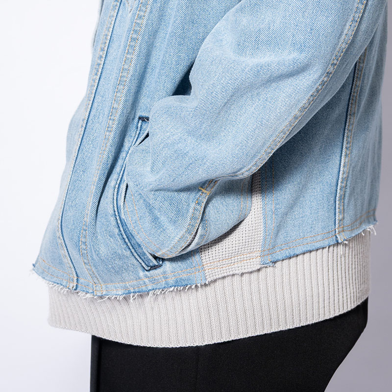 KNIT DOCKING DENIM JACKET -E-