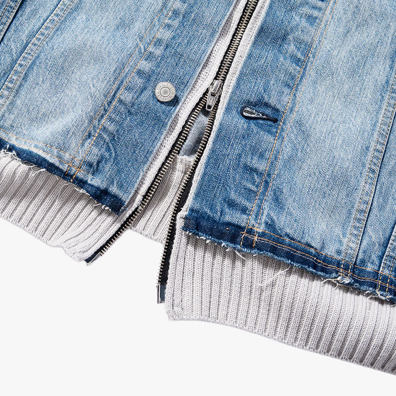 KNIT DOCKING DENIM JACKET -F-