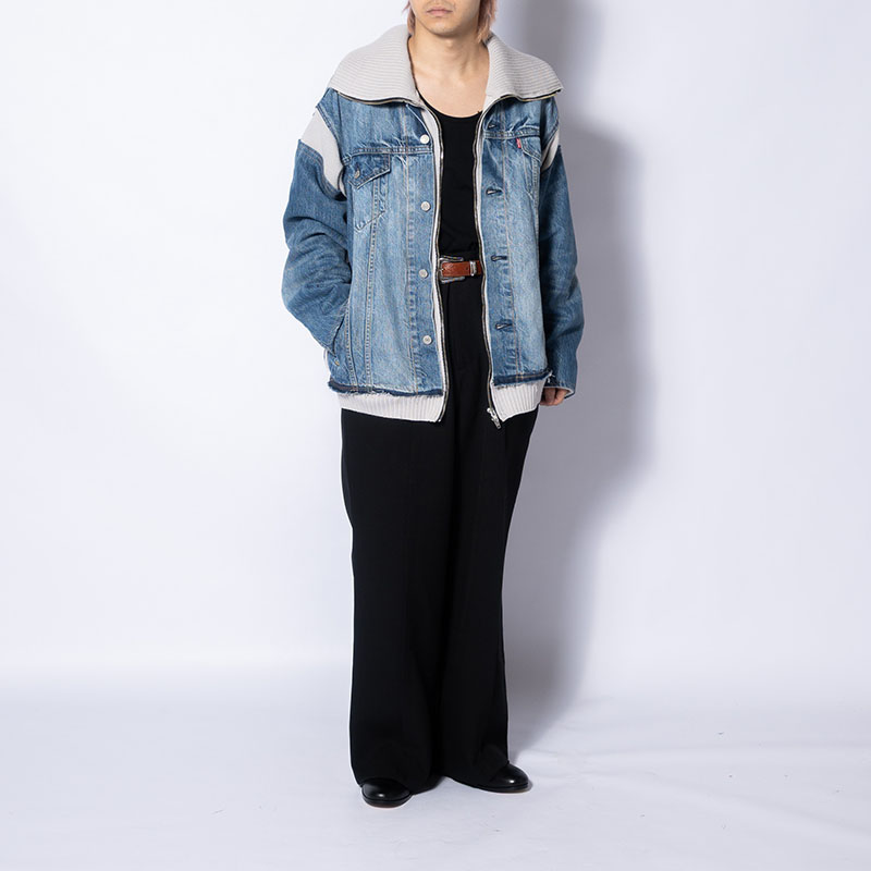 KNIT DOCKING DENIM JACKET -F-
