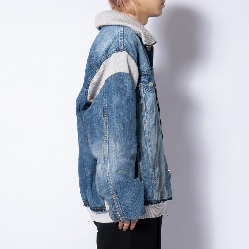 KNIT DOCKING DENIM JACKET -F-