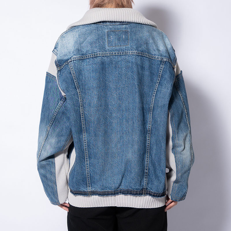 KNIT DOCKING DENIM JACKET -F-