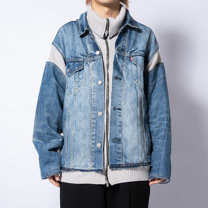 KNIT DOCKING DENIM JACKET -F-