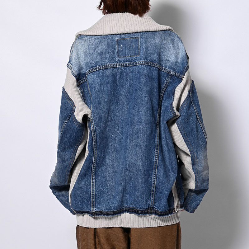 KNIT DOCKING DENIM JACKET -F-
