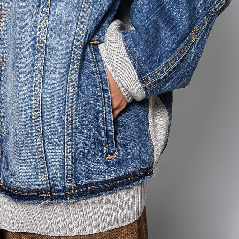 KNIT DOCKING DENIM JACKET -F-