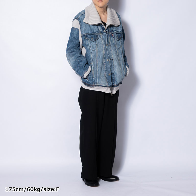 KNIT DOCKING DENIM JACKET -F-