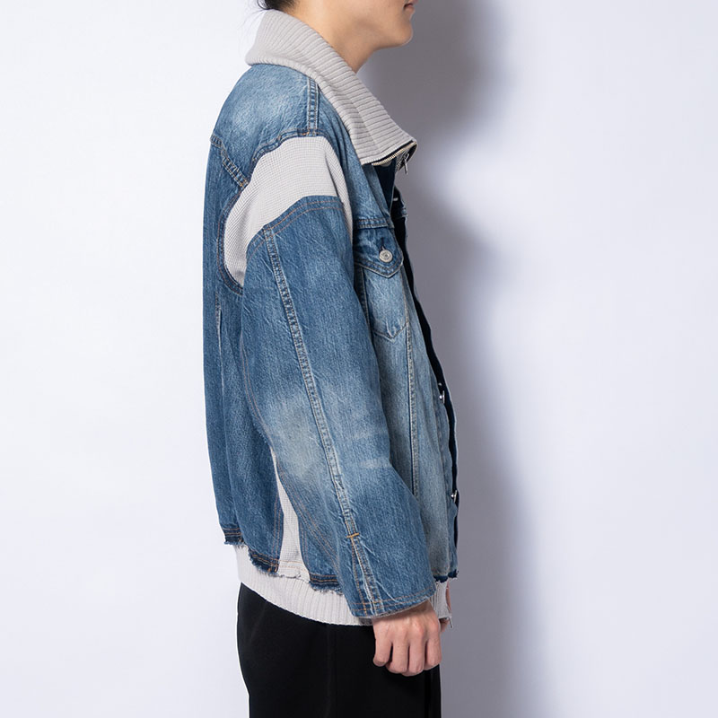 KNIT DOCKING DENIM JACKET -F-