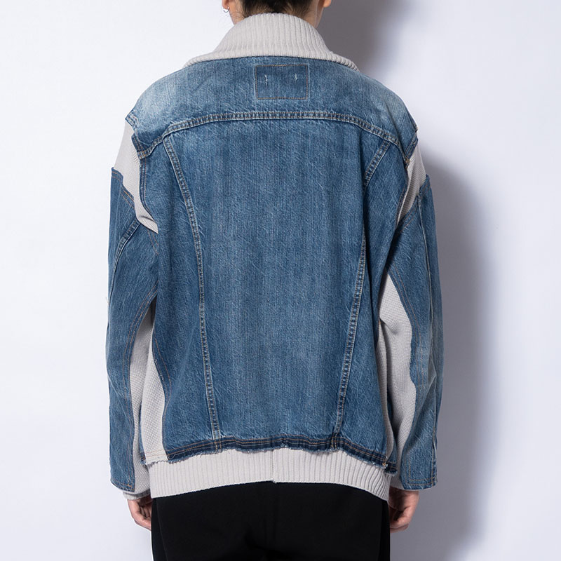 KNIT DOCKING DENIM JACKET -F-