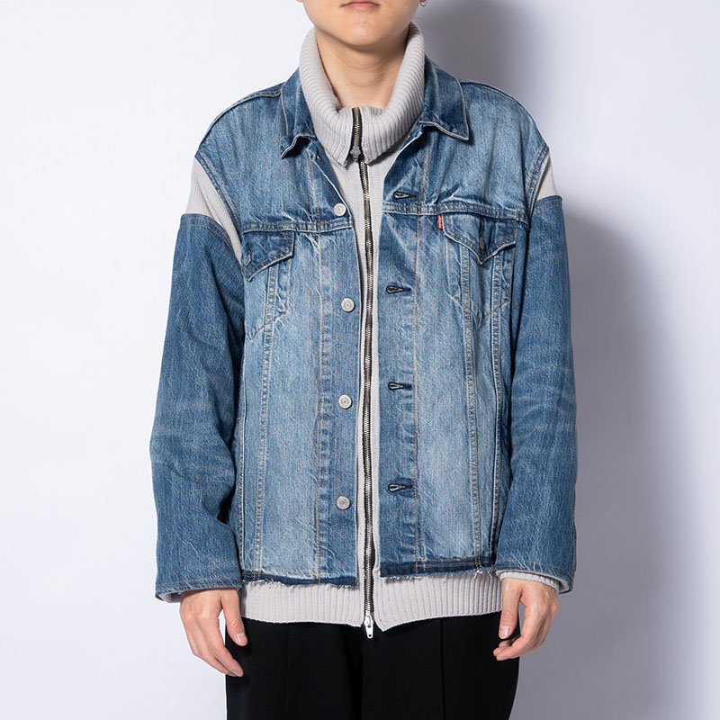 KNIT DOCKING DENIM JACKET -F-